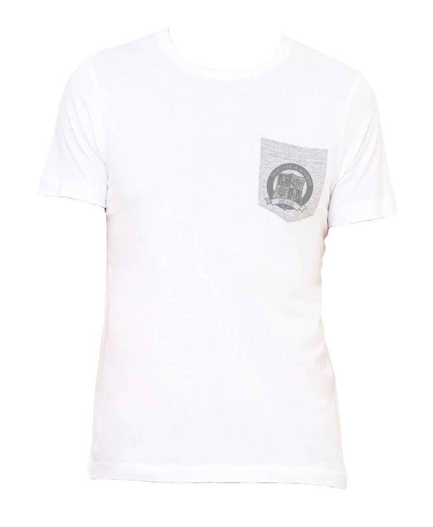 Tee White with Gray Pocket