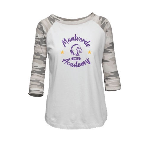 Camo Base ball Tee - Ladies